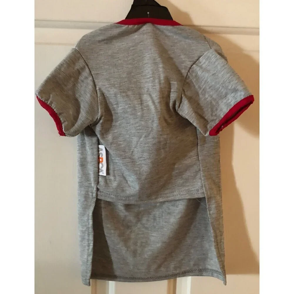 Dog Apparel ASPCA T Shirt I Woof You Grey and Red Size Medium